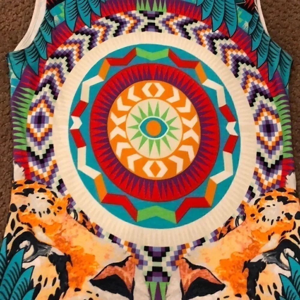 Mara Hoffman Printed Bold Color Pattern Tank Dress - Picture 2 of 8
